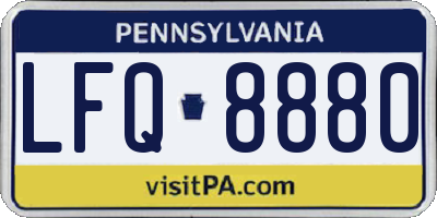 PA license plate LFQ8880