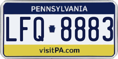 PA license plate LFQ8883