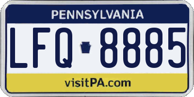 PA license plate LFQ8885