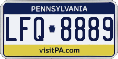 PA license plate LFQ8889