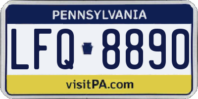 PA license plate LFQ8890