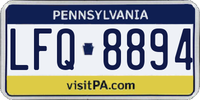 PA license plate LFQ8894