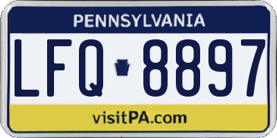 PA license plate LFQ8897