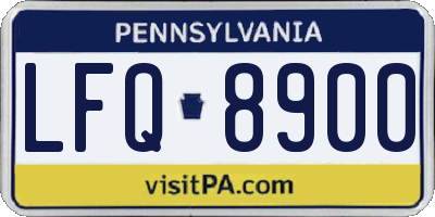 PA license plate LFQ8900