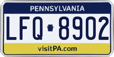 PA license plate LFQ8902