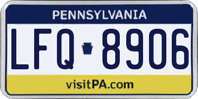 PA license plate LFQ8906