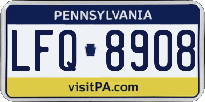 PA license plate LFQ8908