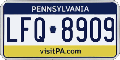 PA license plate LFQ8909