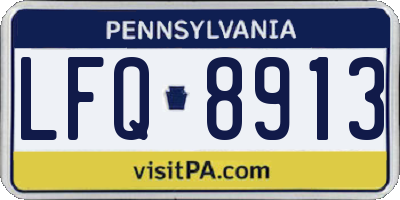 PA license plate LFQ8913