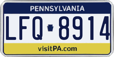 PA license plate LFQ8914