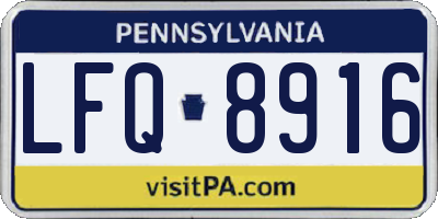 PA license plate LFQ8916