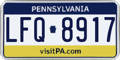 PA license plate LFQ8917
