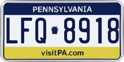 PA license plate LFQ8918