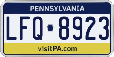 PA license plate LFQ8923