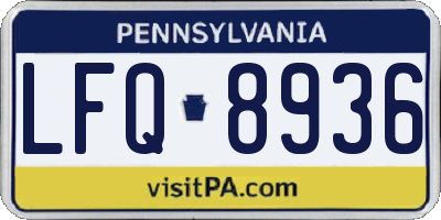 PA license plate LFQ8936