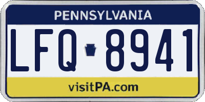 PA license plate LFQ8941