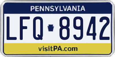 PA license plate LFQ8942
