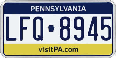 PA license plate LFQ8945