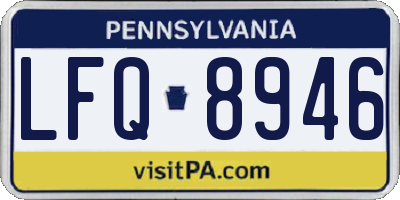 PA license plate LFQ8946