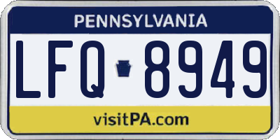 PA license plate LFQ8949