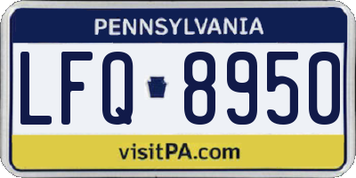 PA license plate LFQ8950