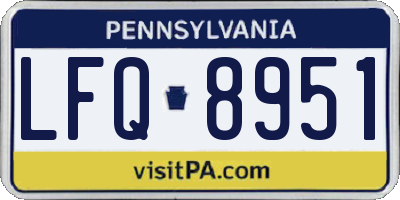 PA license plate LFQ8951