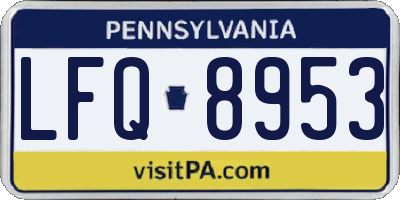 PA license plate LFQ8953