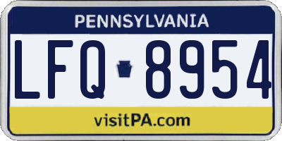 PA license plate LFQ8954