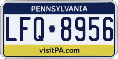 PA license plate LFQ8956