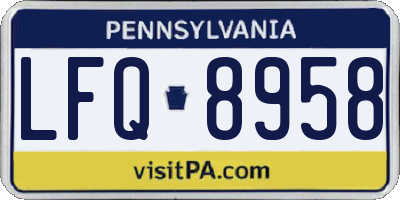 PA license plate LFQ8958