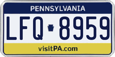 PA license plate LFQ8959