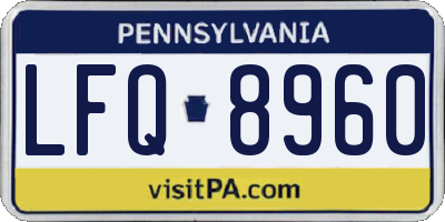 PA license plate LFQ8960