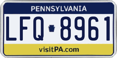 PA license plate LFQ8961