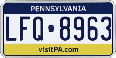 PA license plate LFQ8963