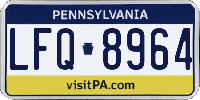 PA license plate LFQ8964