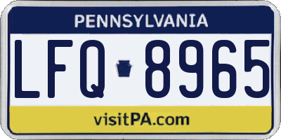 PA license plate LFQ8965