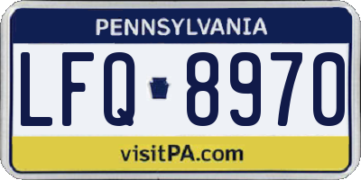 PA license plate LFQ8970