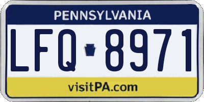 PA license plate LFQ8971