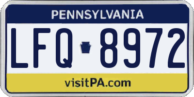 PA license plate LFQ8972