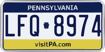 PA license plate LFQ8974