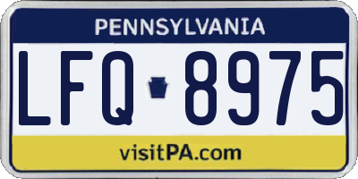 PA license plate LFQ8975