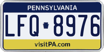 PA license plate LFQ8976