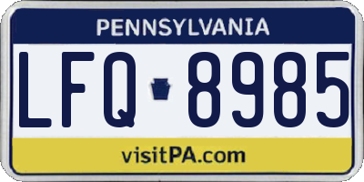 PA license plate LFQ8985