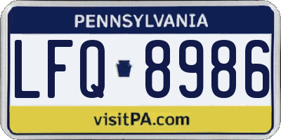 PA license plate LFQ8986