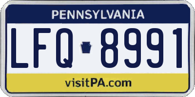 PA license plate LFQ8991