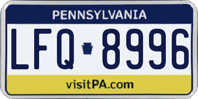 PA license plate LFQ8996