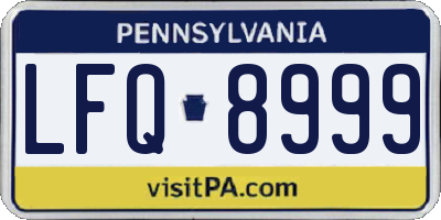 PA license plate LFQ8999