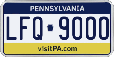 PA license plate LFQ9000