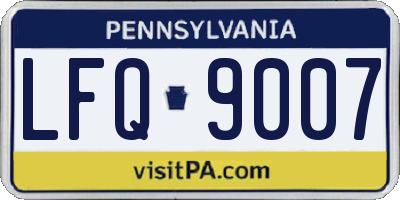 PA license plate LFQ9007