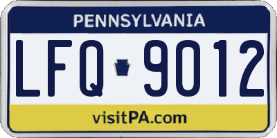 PA license plate LFQ9012